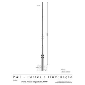 Poste Pesado Engastado 20m