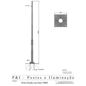 Poste Pesado com Base 10m